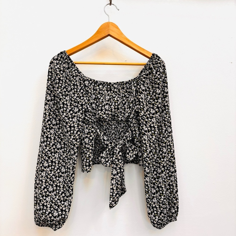 No Boundaries Smocked Back Bustier Top Ditsy Floral Cottagecore Junior's Size M - Picture 6 of 12